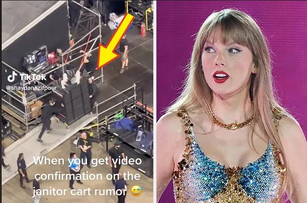 Taylor Swift llega a su concierto escondida en un carrito de basura