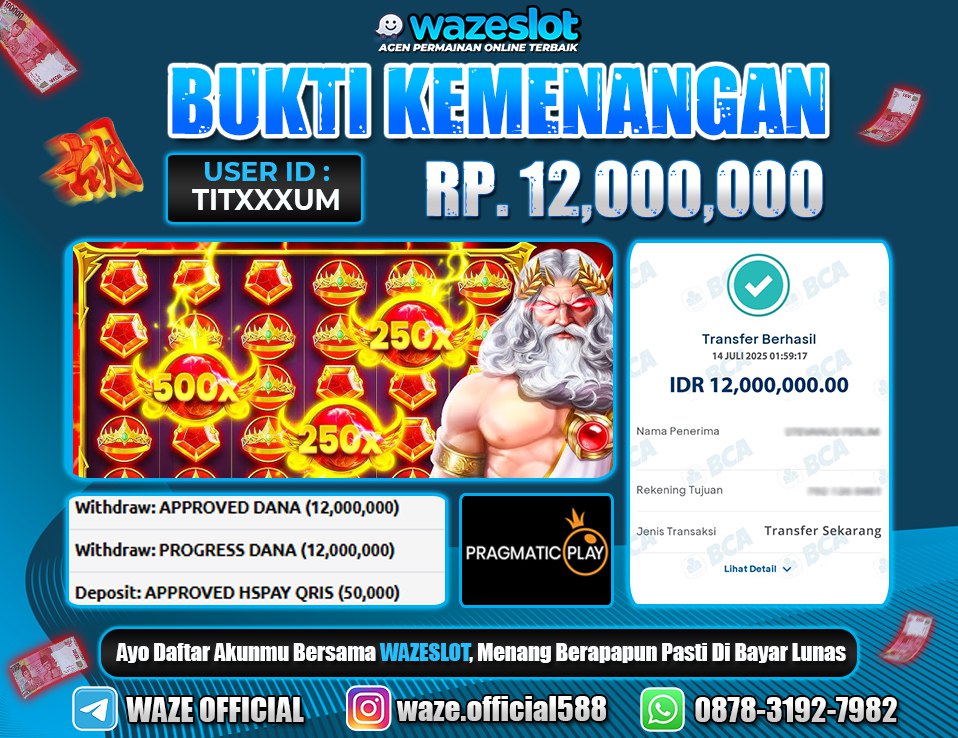 BUKTI KEMENANGAN 14 JULI 2025 DI GAME PRAGMATIC PLAY ( PRAGMATIC PLAY )