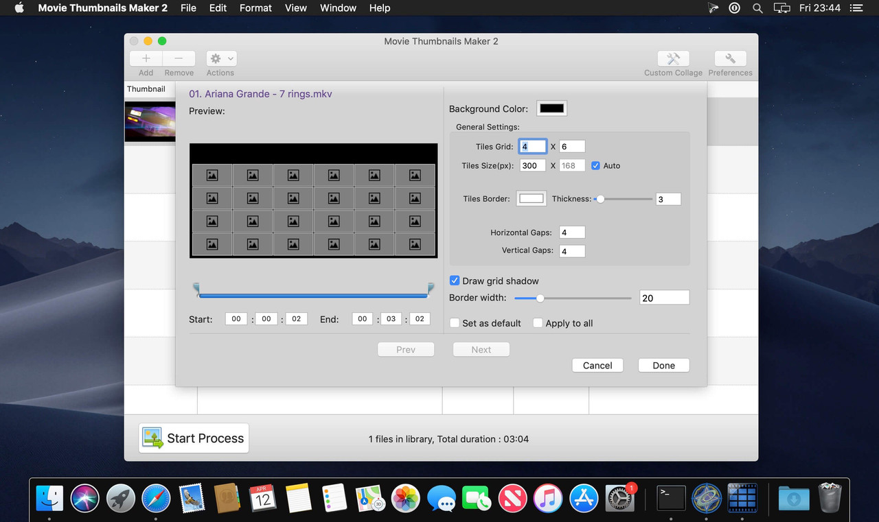 Movie Thumbnails Maker macOS 3