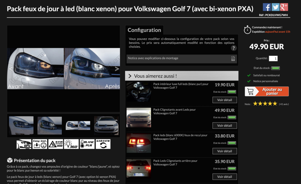 LedPerf.com : Eclairage Auto à LED - 10% de réduction en 2019 - Forum Golf 7
