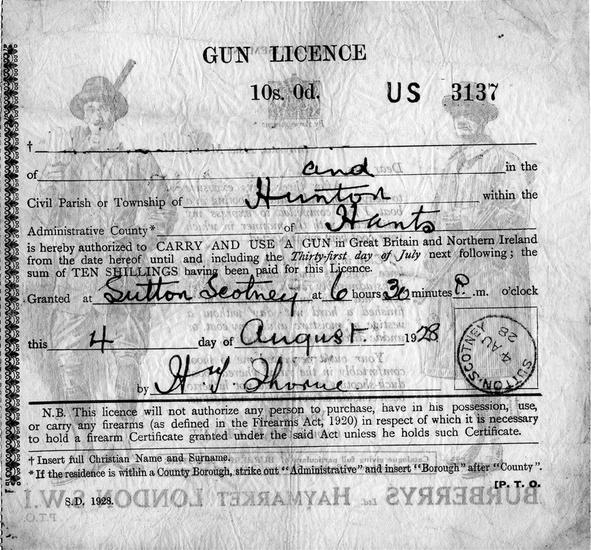 1928 Gun Licence001 - F