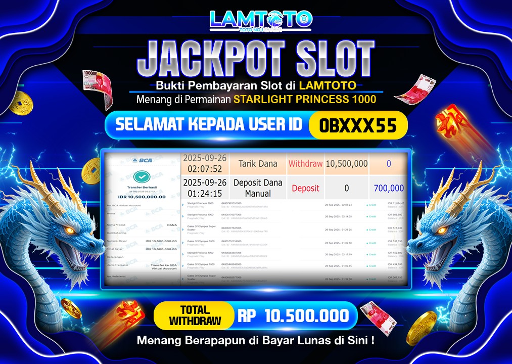BUKTI JACKPOT LUNAS LAMTOTO