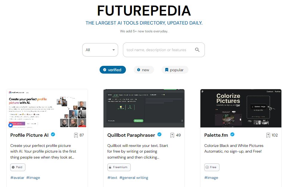 Futurepedia, un mondo di tools a base di Intelligenza Artificiale