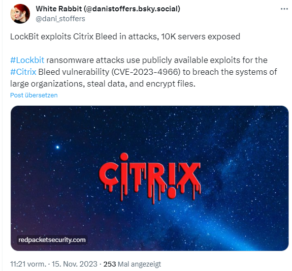 Lockbit-Gruppe nutzt Citrix Bleed