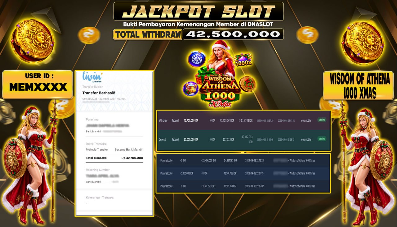 JACKPOT SLOT WISDOM OF ATHENA 1OOO XMAS  08 SEPTEMBER 2026