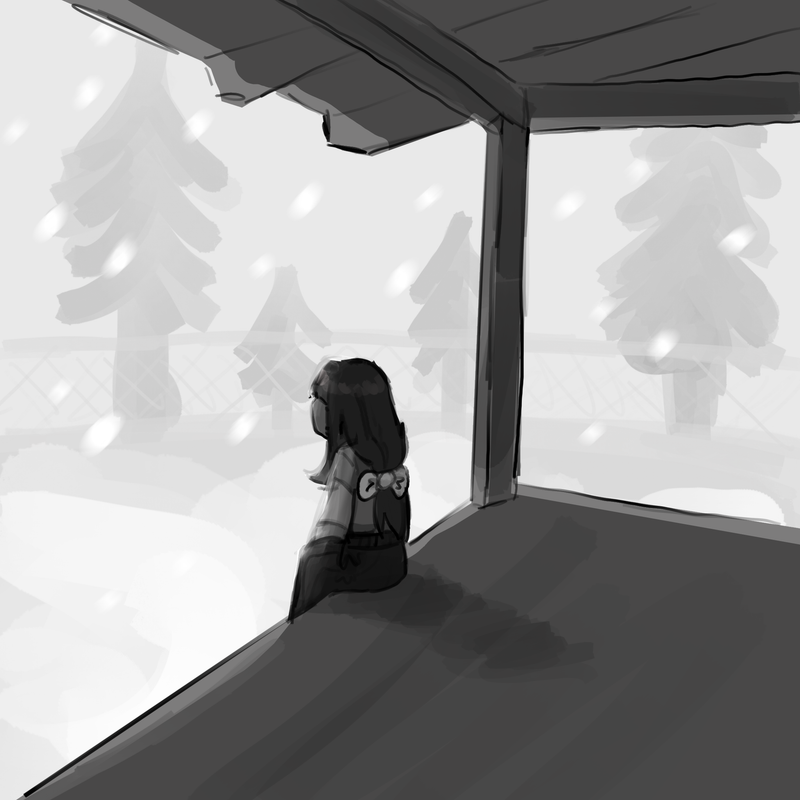 "Wintertime was always calm and quiet at night, too. She would stay up during those nights when her grandparents retired early, sneaking out of her room to sit on the porch and simply watch the snow fall down in slow, unexpected patterns. "
