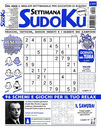 2024 - Settimana Sudoku N. 975 (19 Aprile 2024) Settimana-Sudoku-N-975-19-Aprile-2024