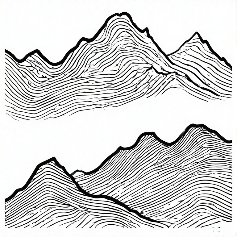 Two-stylized-mountains-outline-16
