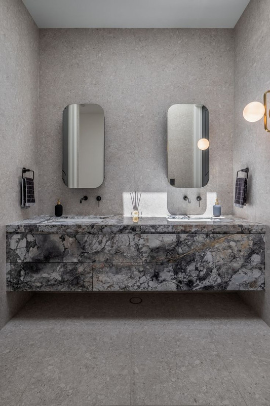Premium Grey Marble Double Vanity