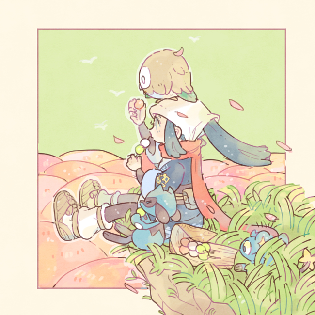 akari-rowlet-riolu-and-shinx-pokemon-and