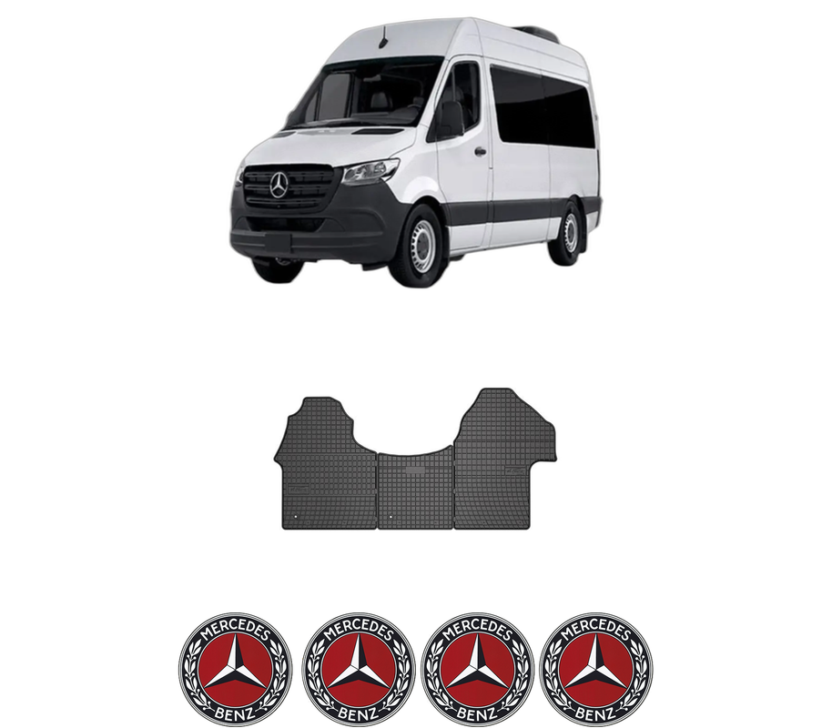 Set covorase presuri MERCEDES-BENZ SPRINTER 3-t Tourer Bus (B907) din 2018-2021, auto, din cauciuc thermoplastic, 4 Stickere auto cu MERCEDES-BENZ