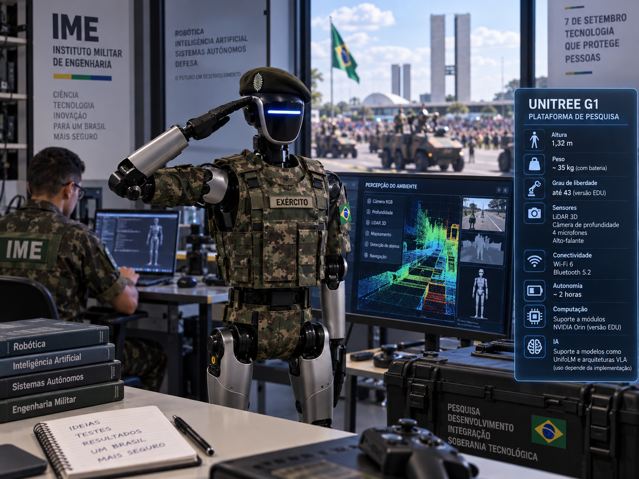 O robô do Exército no 7 de Setembro é um Unitree G1: o que ele realmente faz e qual IA pode usar