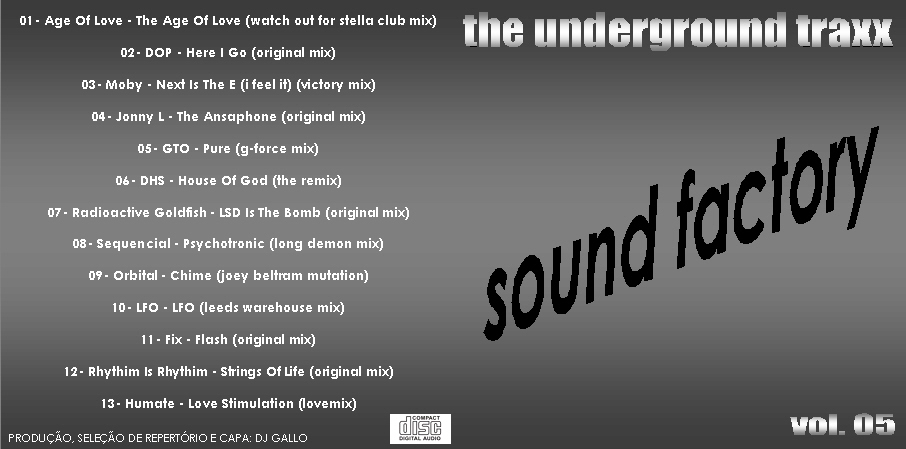 21/03/2023 - COLEÇÃO SOUND FACTORY THE UNDERGROUD TRAXX 107 VOLUMES  Sound-Factory-The-Underground-Traxx-Vol-05