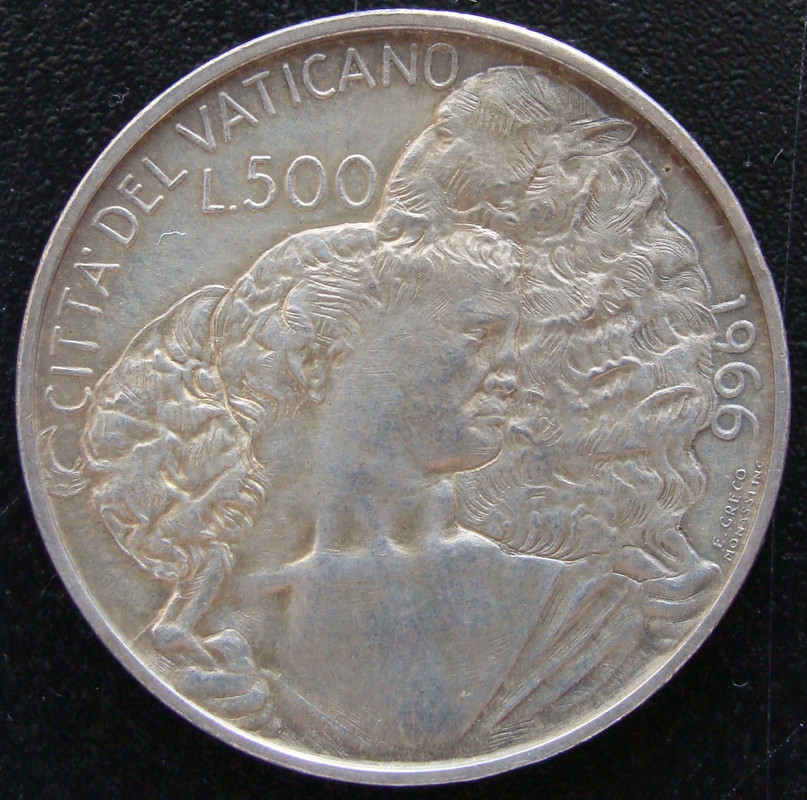 500 Lire. Vaticano. 1966 VAT-500-Liras-1966-rev