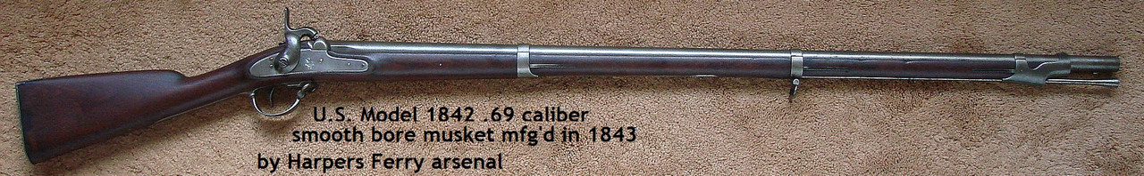 U.S. percussion musket Model 1842 .69 caliber smoothbore musket  (2)