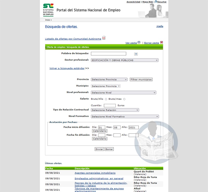 Portal de Empleo del Sistema Nacional de Empleo (SNE)