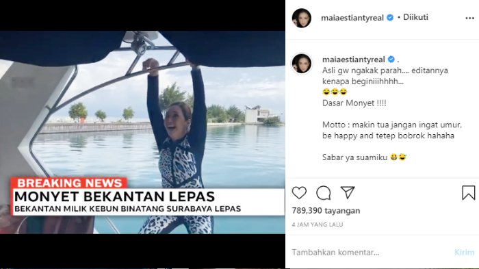 Maia Estianty lakukan aksi kocak gelantungan bak monyet