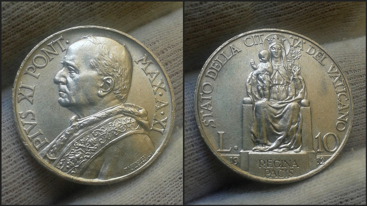 10 Liras de 1932. Ciudad del Vaticano. Polish-20211031-183838732