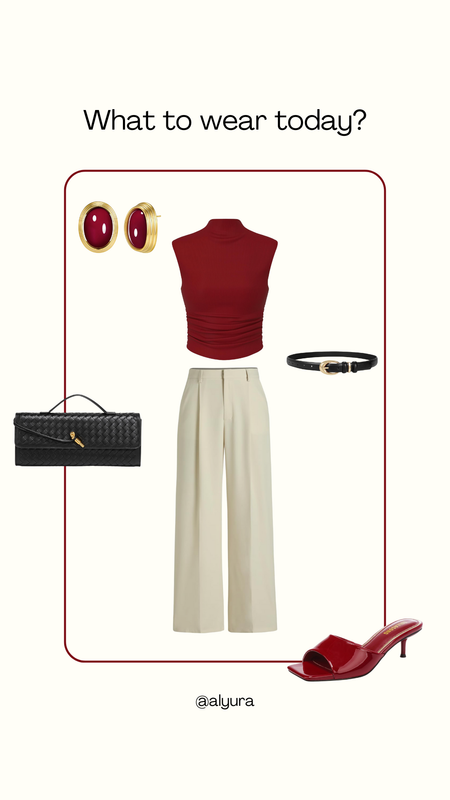 Chic Work to Dinner Outfit ✨ Burgundy & Cream Style