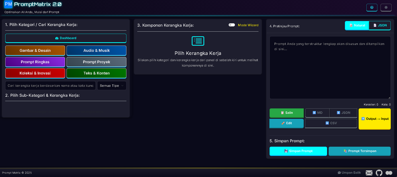 PromptMatrix v2 App Screenshot