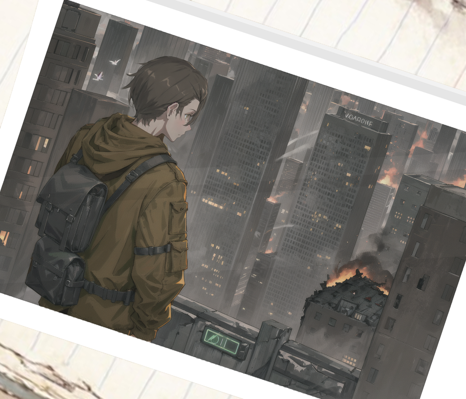 Photo of Lars leaving the city