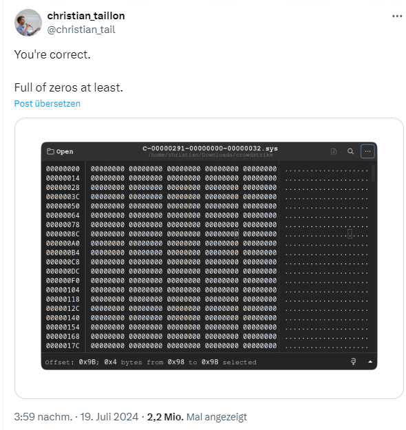 Wrong CrowdStrike C-00000291*.sys file