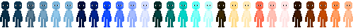 cane left, small, mostly blue skin tones