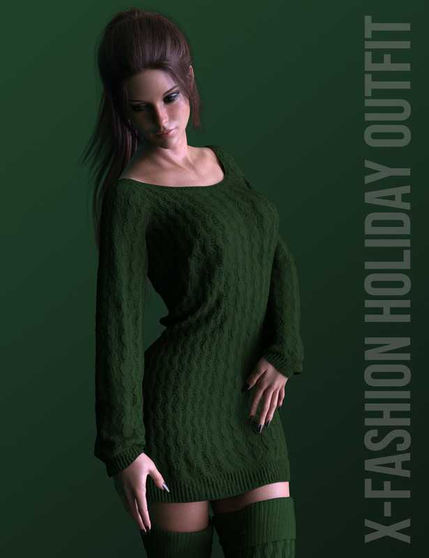 X-Fashion Holiday Outfit for Genesis 8 Females