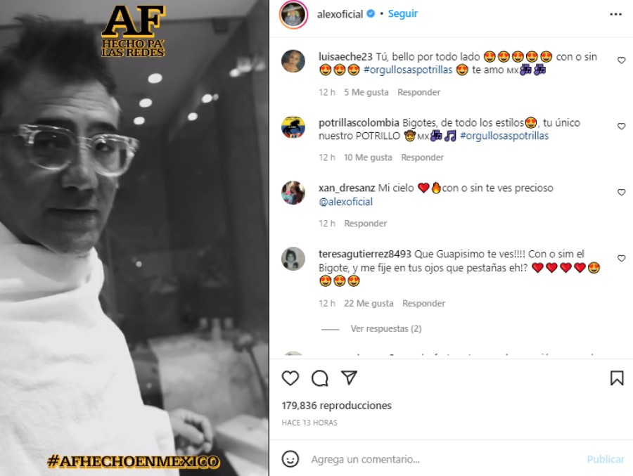 Alejandro Fernández se quita el bigote y lo muestra a sus seguidores