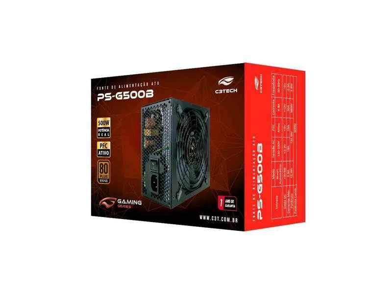 Conectores da fonte C3Tech 500W