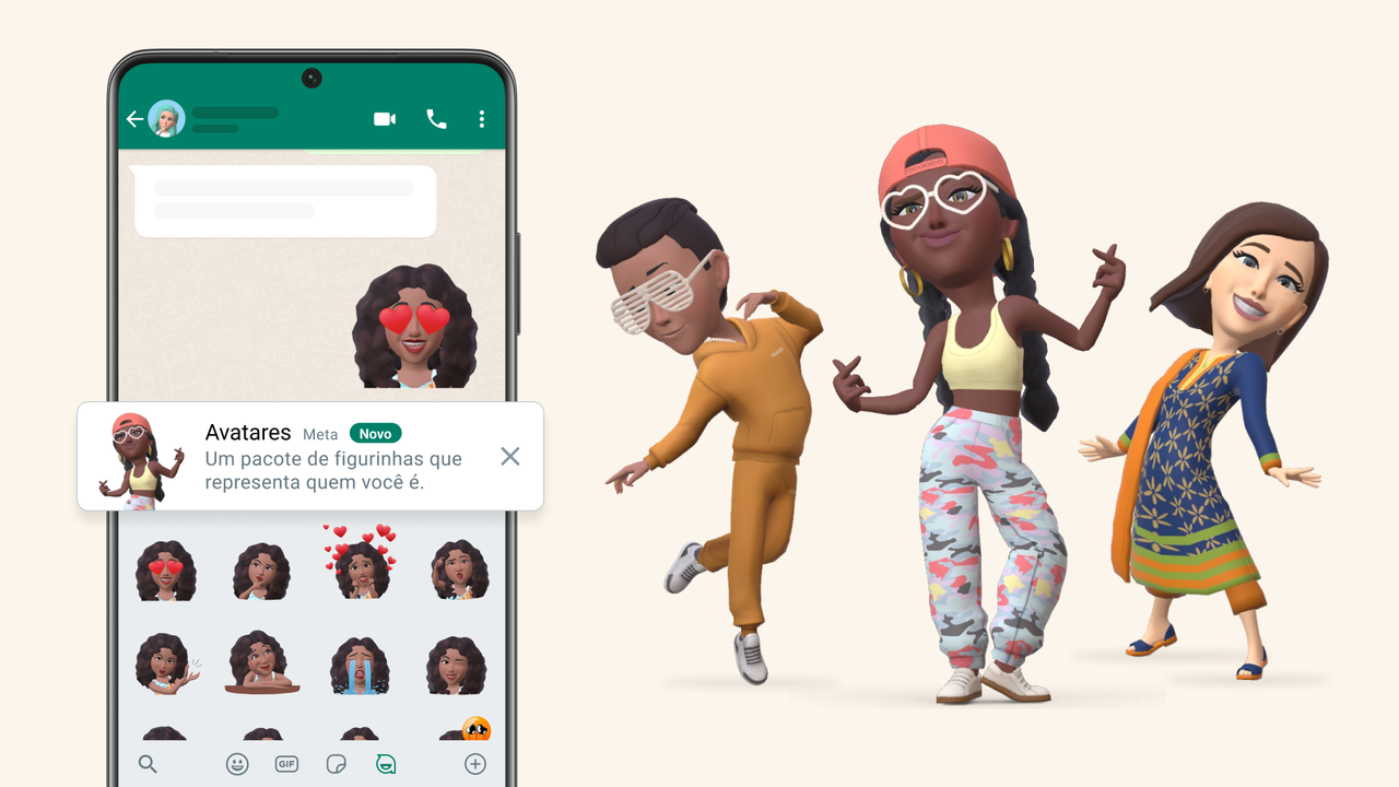 Tela do aplicativo WhatsApp mostrando uma relação de avatares