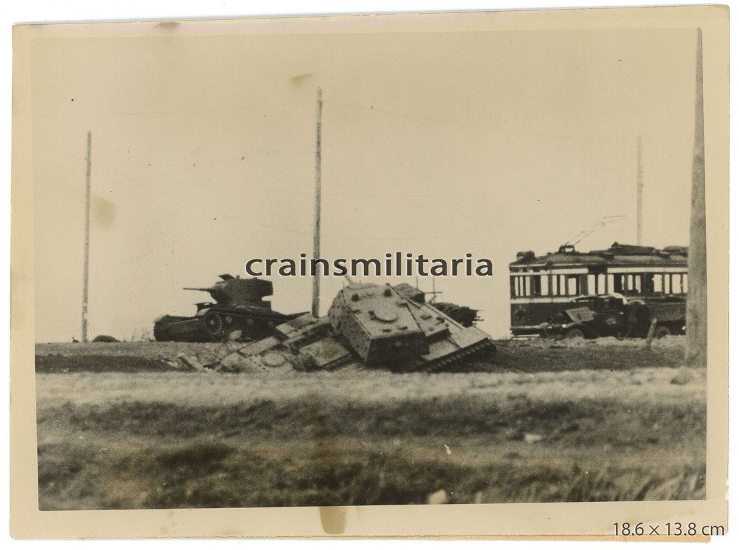 Foto russ. Beute Panzer Tank T-26 Strassenbahn LENINGRAD Russland