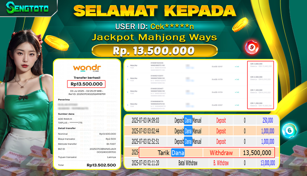 BUKTI PEMBAYARAN SLOT MAHJONG WAYS