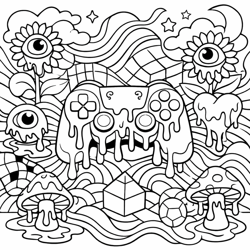 Trang tô màu đen trắng siêu thực