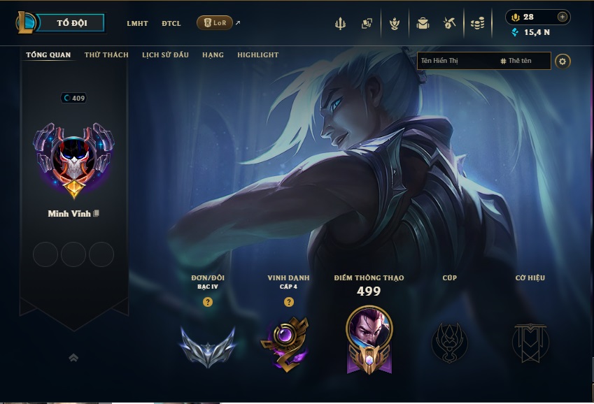 Acc LMHT # - Không Khung