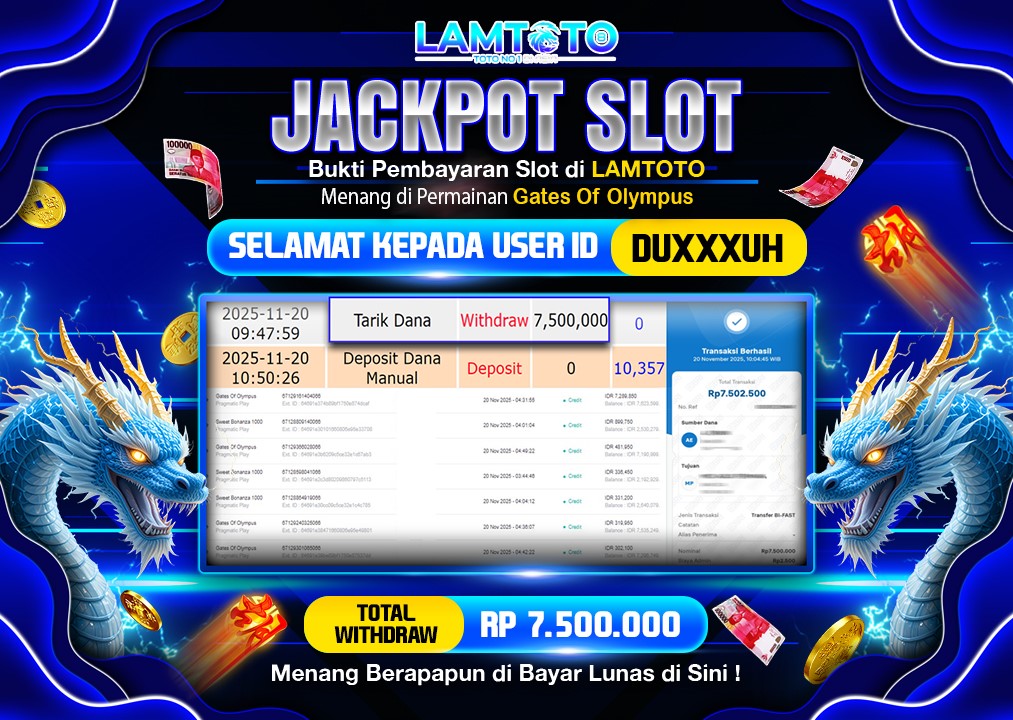 BUKTI JACKPOT LUNAS LAMTOTO