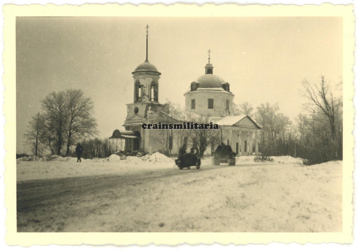 Orig. Foto Panzerjäger I bei orthodoxe Kirche KLENKOVO Klin Moskau Russland 1942