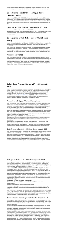 Code promo 1xbet Abidjan 2026 1XBIG2026 Bonus 130