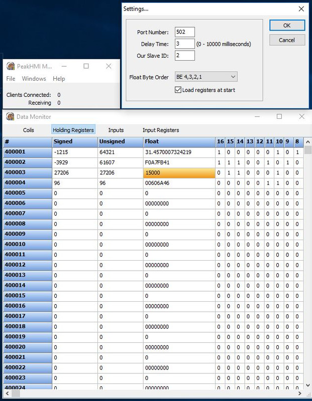 Peak Modbus TCP slave/server simulator not communicating - PLCS.net -  Interactive Q & A