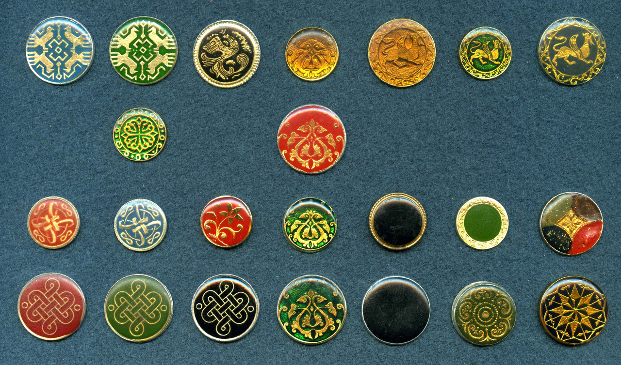 Пуговицы СССР. Узоры. скань.