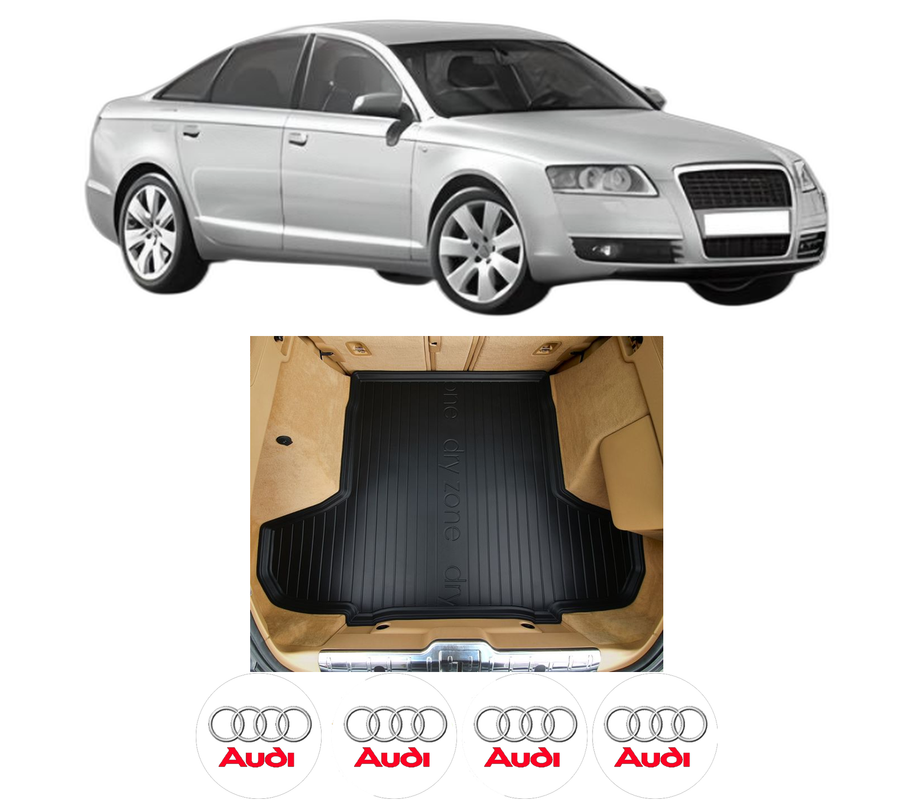 Tavita Portbagaj AUDI A6 C6 (4F2) din 2004-2011, Protectie Portbagaj Auto, 4x Stickere auto cu AUDI