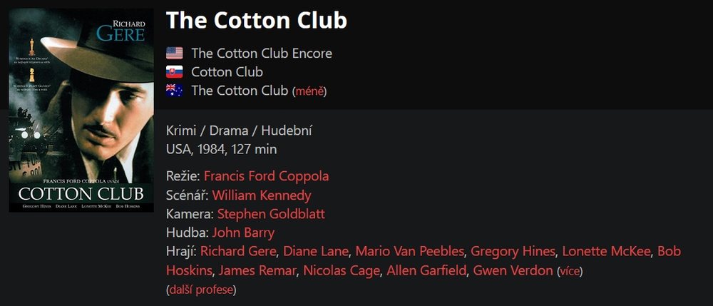 Cotton Club (1984)