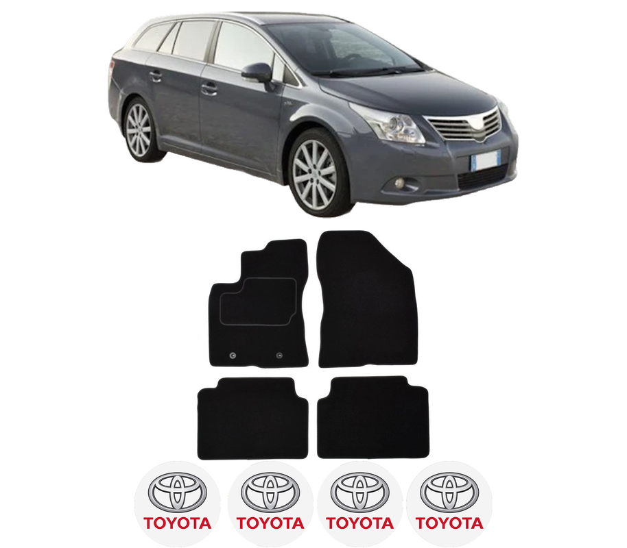 Set Covorase Presuri TOYOTA AVENSIS Estate (_T27_) din 2008-2018, Auto, Material Textil Mocheta, 4 Stickere auto cu TOYOTA