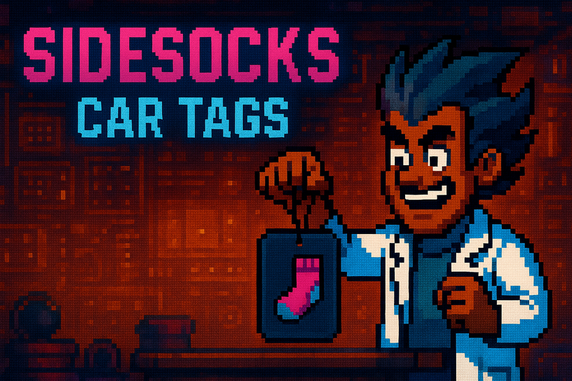 SideTags Car Tag – Auto-Anhänger mit Wunschmotiv von SideSocks