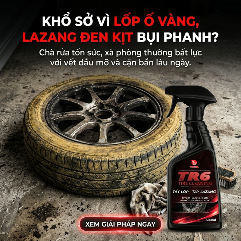 Tình trạng lốp ố vàng, lazang đen kịt