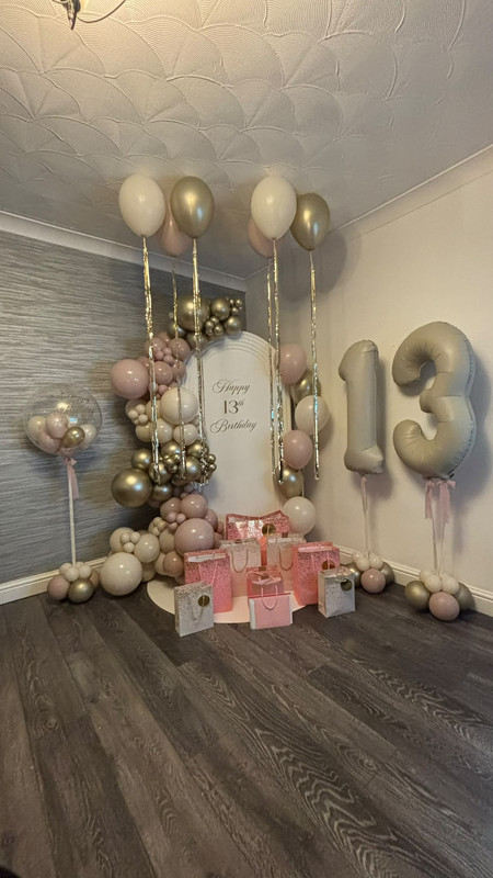 Balloon display for a 13th birthday