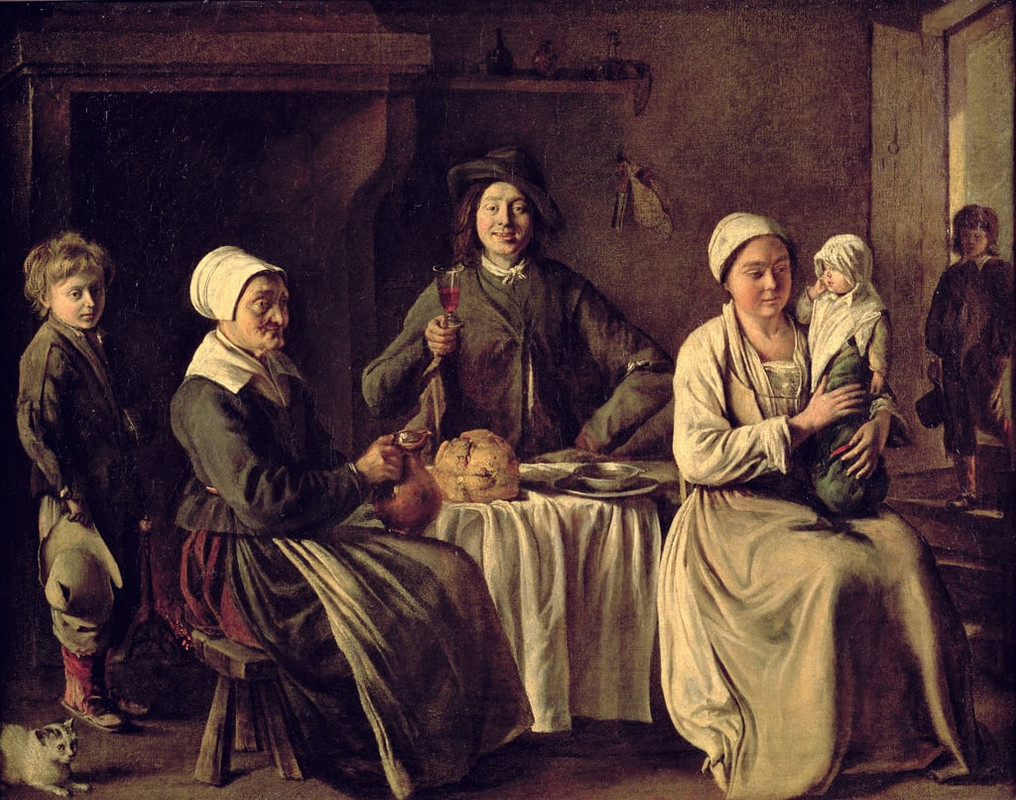 Antoine and Louis  Mathieu Le Nain - The Peasant Family 1642  - (MeisterDrucke-274247)