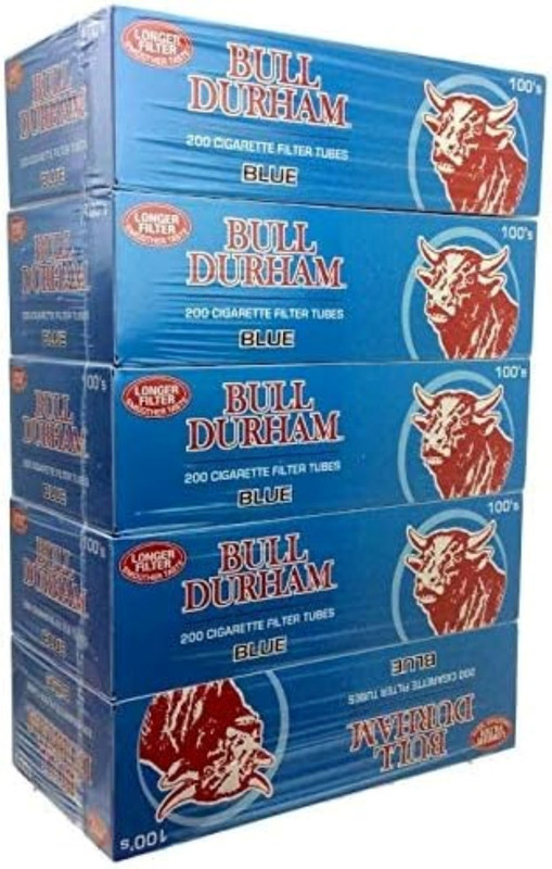 bull durham cigarette tubes Bull Durham Blue 100s Cigarette 200ct Tubes- 5 Pack