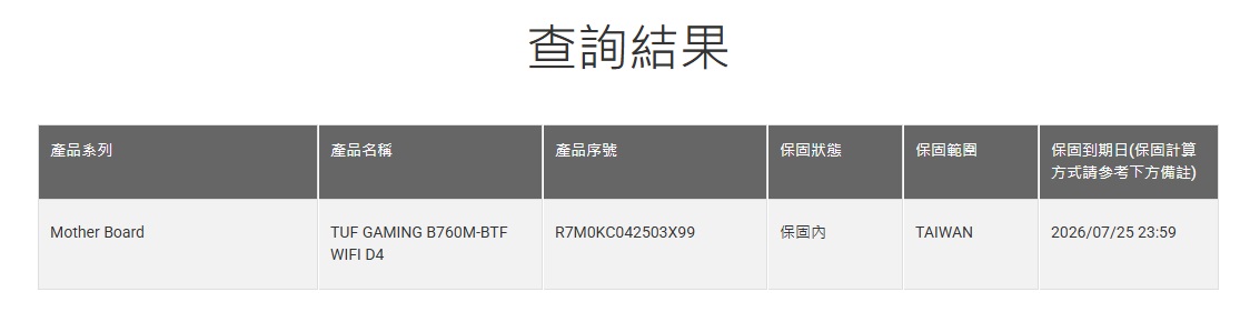 華碩 TUF B760M BTF WIFI D4