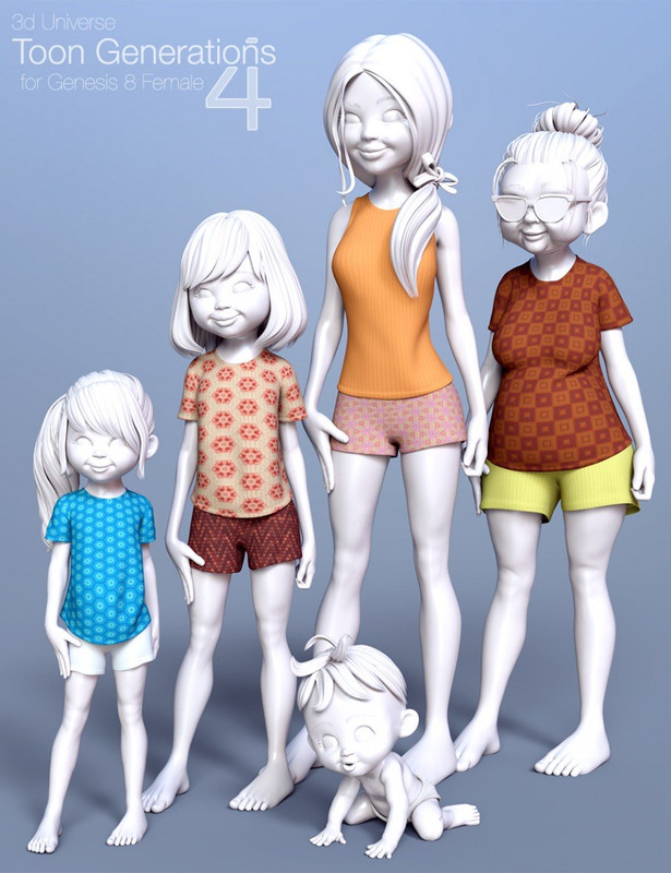     Toon Generations 4 Clothing for Genesis 8 Female(s)